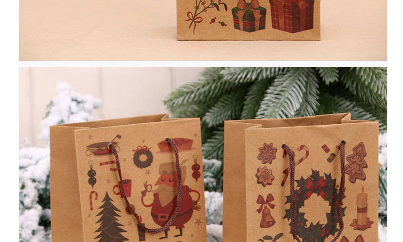 Fashion Little Old Man Christmas Kraft Paper Gift Bag,Festival & Party Supplies