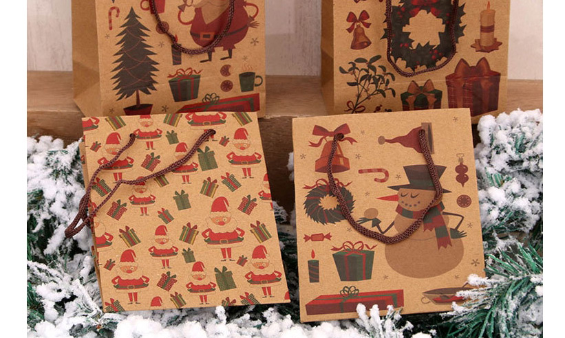 Fashion Garland Christmas Kraft Paper Gift Bag,Festival & Party Supplies