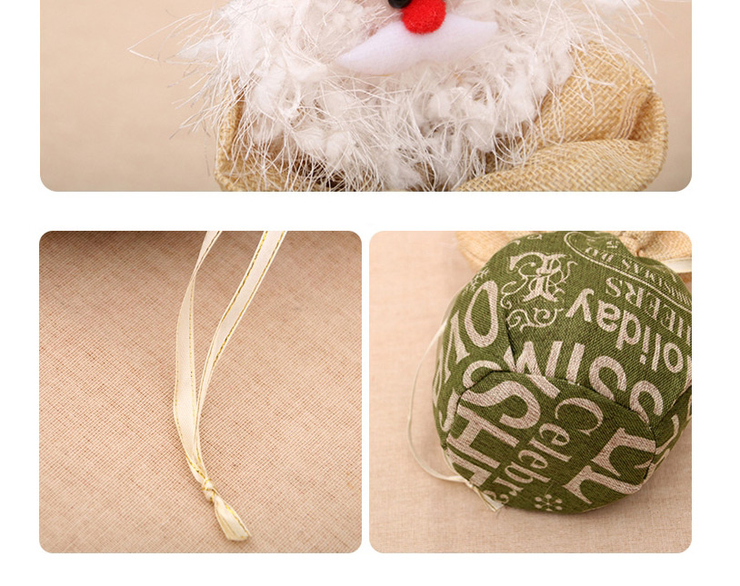 Fashion Old Man Christmas Burlap Close-up Apple Bag,Festival & Party Supplies