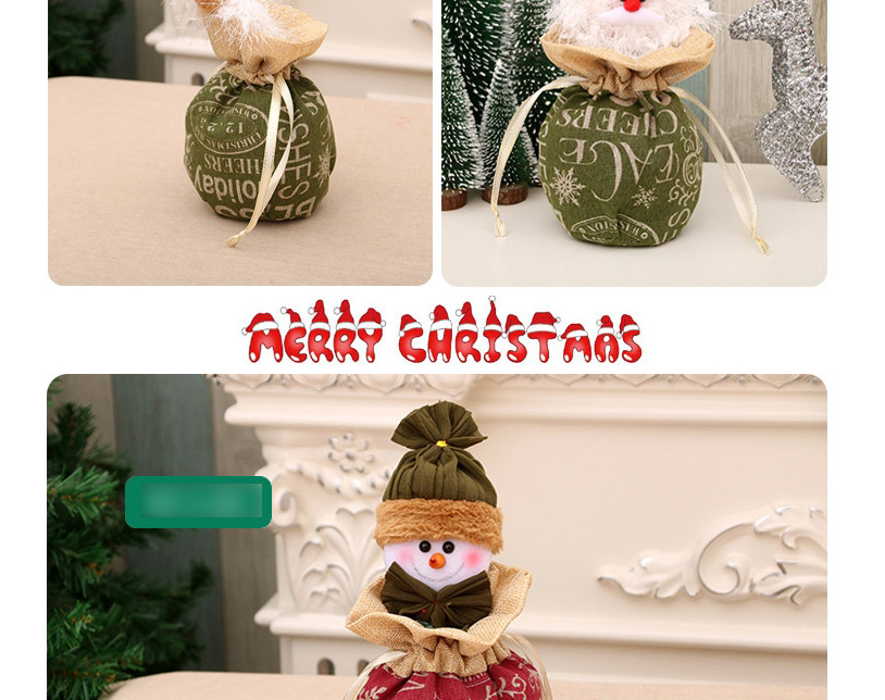 Fashion Deer Christmas Burlap Close-up Apple Bag,Festival & Party Supplies
