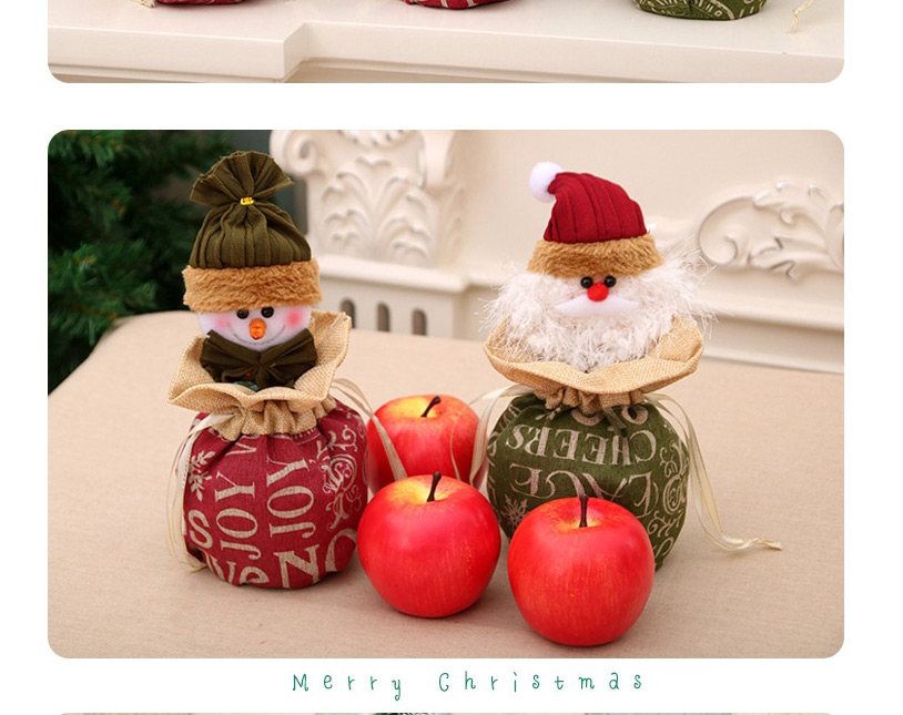 Fashion Snowman Christmas Burlap Close-up Apple Bag,Festival & Party Supplies