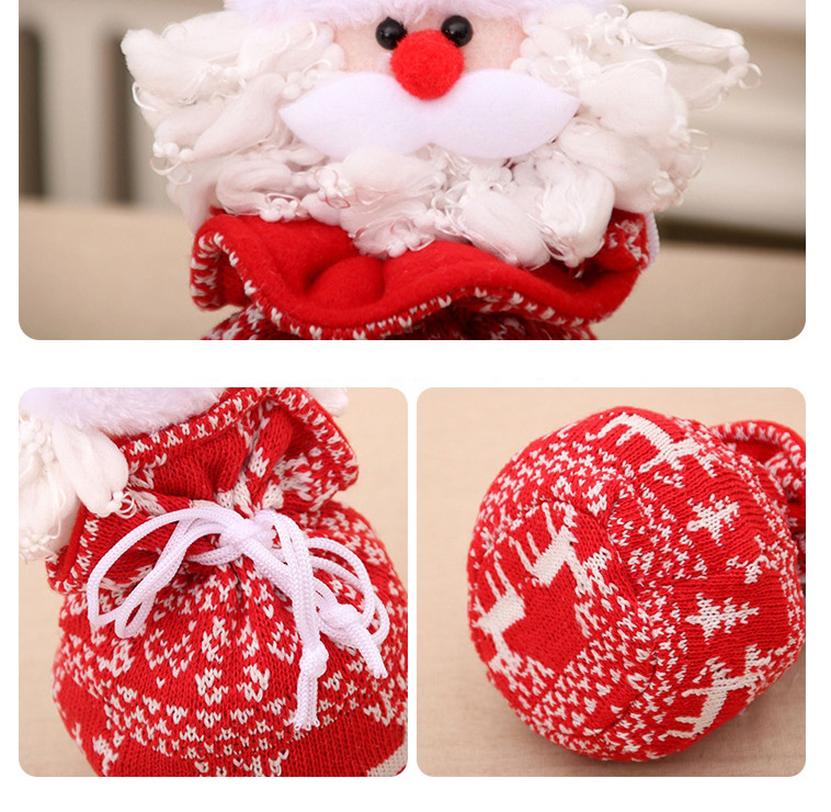 Fashion Old Man Christmas Knitted Yarn Closure Child Apple Gift Bag,Festival & Party Supplies