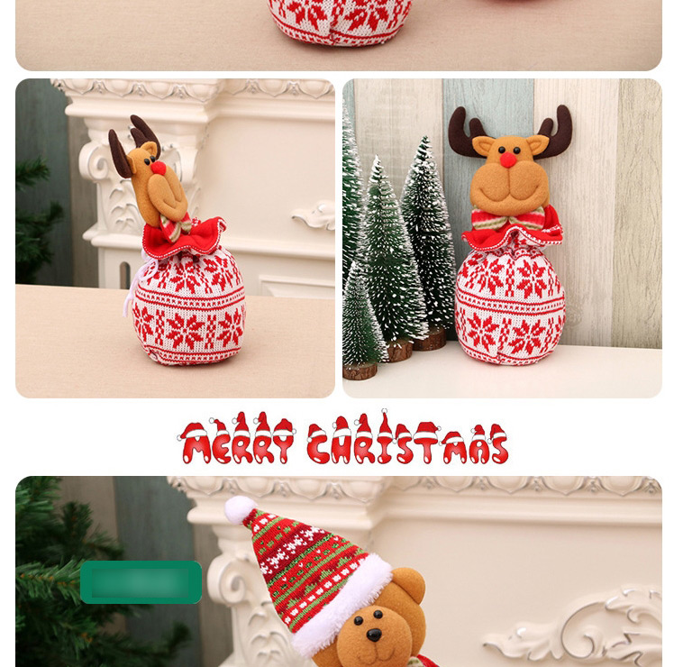 Fashion Deer Christmas Knitted Yarn Closure Child Apple Gift Bag,Festival & Party Supplies