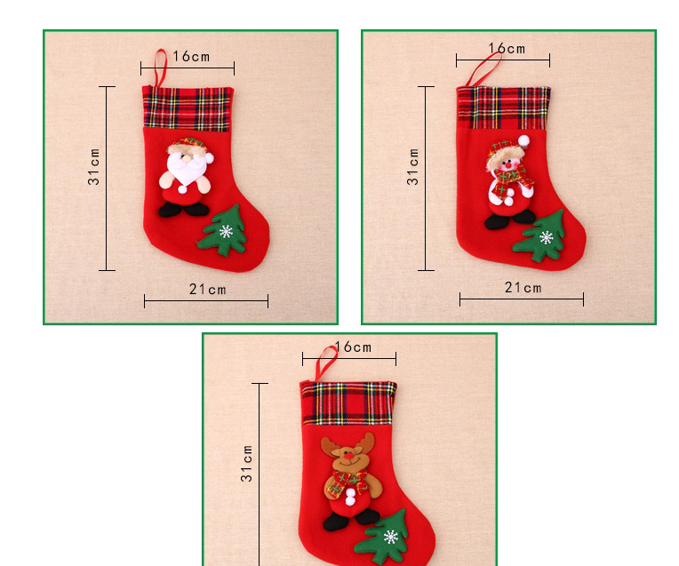 Fashion Senior Christmas Plaid Stitching Plush Three-dimensional Christmas Socks,Festival & Party Supplies