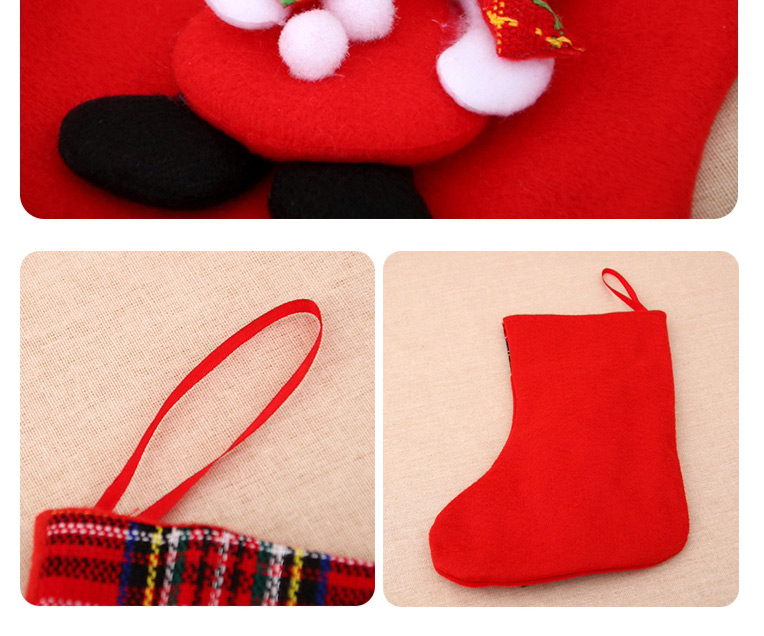 Fashion Snowman Christmas Plaid Stitching Plush Three-dimensional Christmas Socks,Festival & Party Supplies