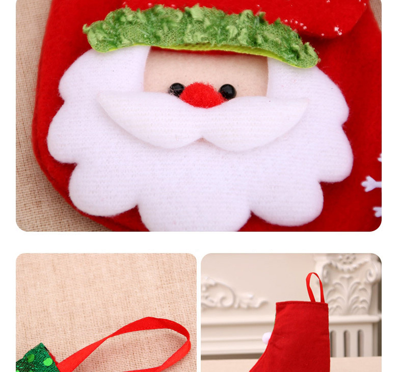 Fashion Trumpet Deer Sequin Santa Three-dimensional Stitching Christmas Socks,Festival & Party Supplies