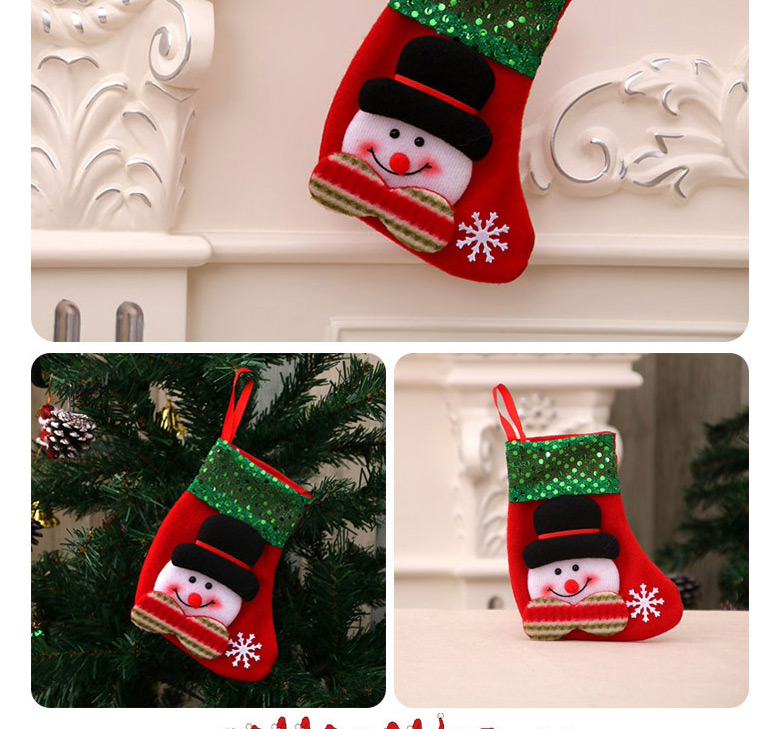 Fashion Trumpet Snowman Sequin Santa Three-dimensional Stitching Christmas Socks,Festival & Party Supplies