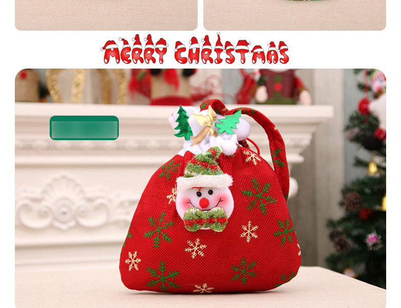 Fashion Green Old Man Christmas Golden Velvet Drawstring Apple Gift Bag,Festival & Party Supplies