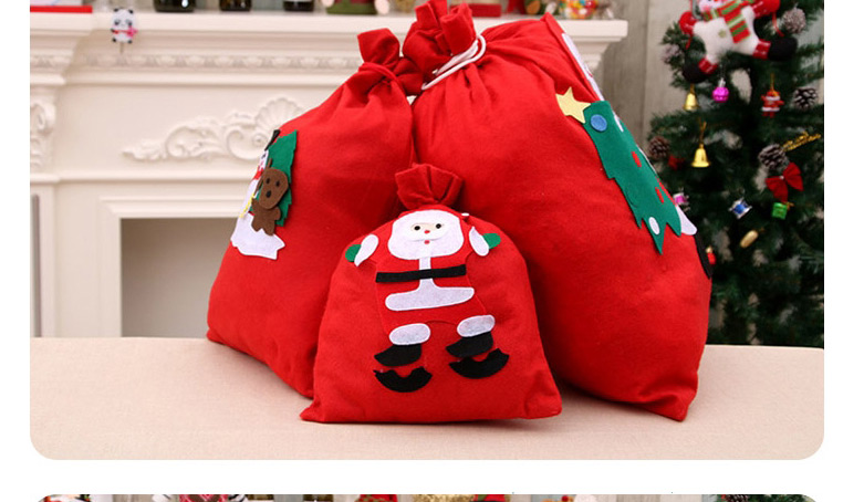 Fashion Extra Large 50*70cm (random Pattern) Santa Backpack Non-woven Fabric Handmade Applique Gift Bag,Festival & Party Supplies
