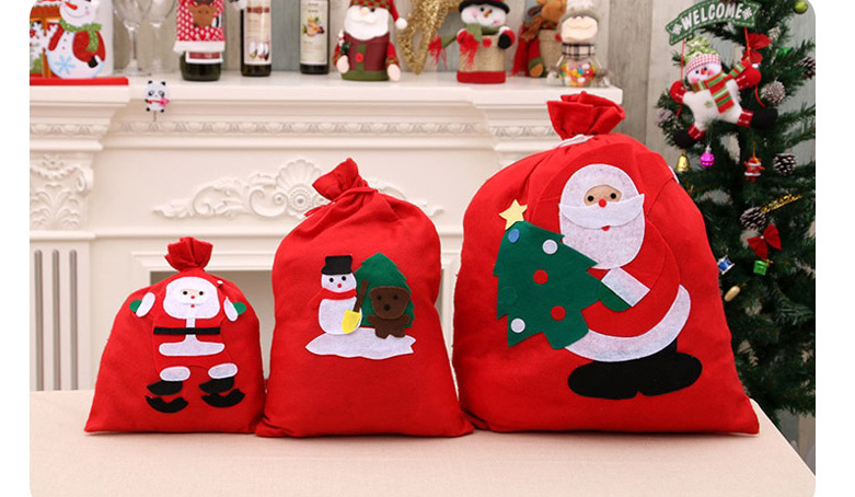 Fashion Small 20*30cm (random Pattern) Santa Backpack Non-woven Fabric Handmade Applique Gift Bag,Festival & Party Supplies