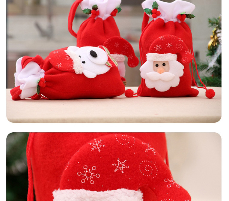 Fashion Snowman Santa Stitching Drawstring Childrens Three-dimensional Gift Bag,Festival & Party Supplies