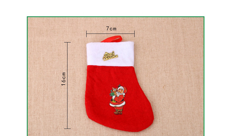 Fashion Red Non-woven Stitching Contrast Color Christmas Socks,Festival & Party Supplies