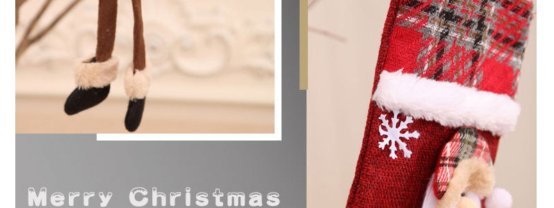 Fashion Old Man Christmas Doll Doll Three-dimensional Linen Long-leg Christmas Stocking,Festival & Party Supplies