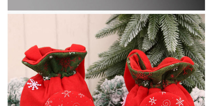 Fashion Deer Santa Dimensional Print Drawstring Children Gift Bag,Festival & Party Supplies