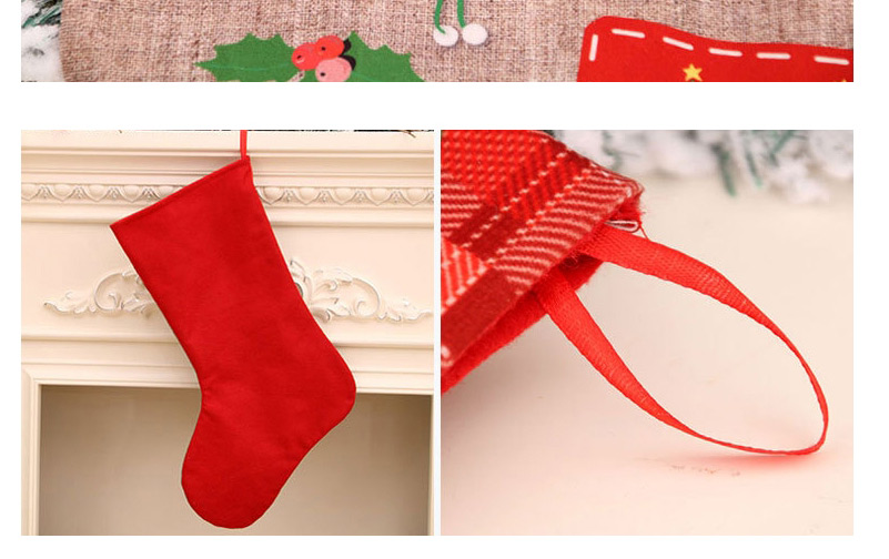 Fashion Snowman Christmas Linen Letter Print Christmas Socks,Festival & Party Supplies
