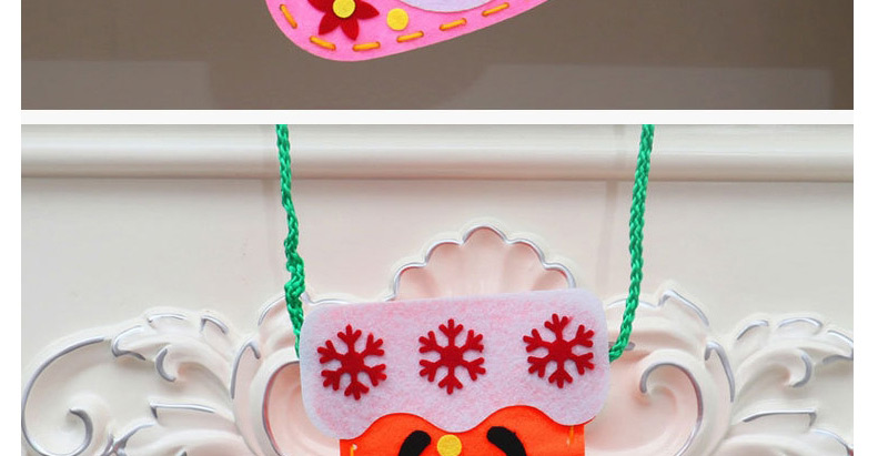 Fashion Orange Christmas Handmade Stitching Contrast Color Christmas Socks,Festival & Party Supplies