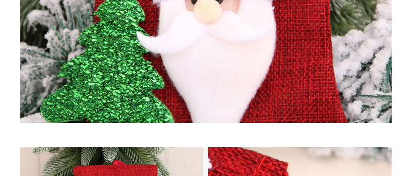 Fashion Bear Linen Plaid Contrast Color Christmas Socks,Festival & Party Supplies