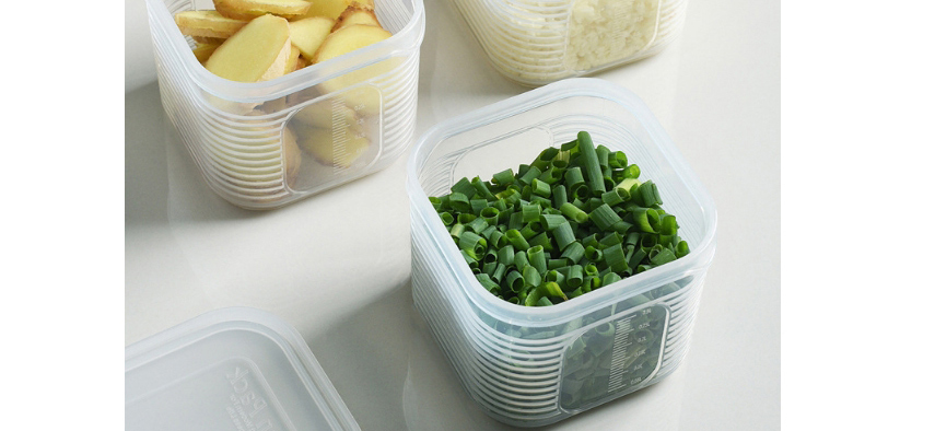 Fashion Combination-six Sets Chopped Green Onion Ginger Garlic Drain Storage Box With Lid,Household goods