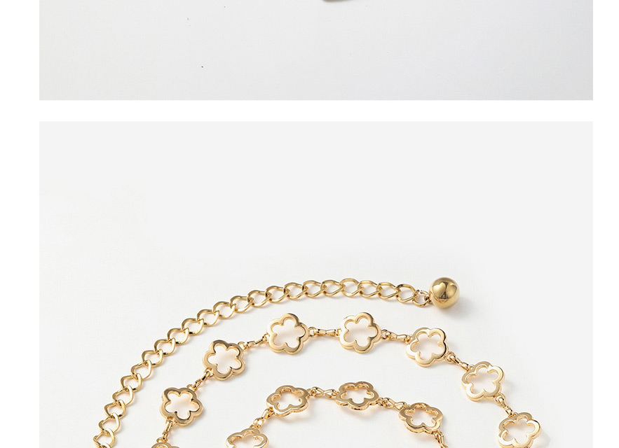 Fashion Love + Flowers (gold Color) Love Flower Ball Pendant Belt,Thin belts