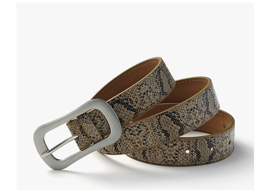 Fashion Snake Pattern Black Japanese Buckle Snake Print Jeans Belt,Thin belts