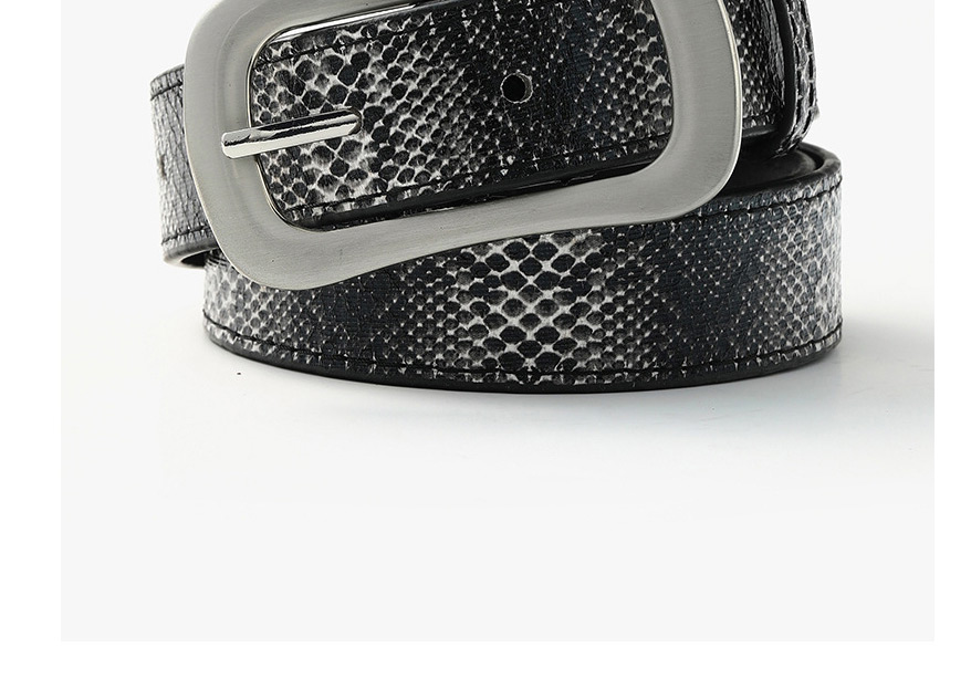 Fashion Black Japanese Buckle Snake Print Jeans Belt,Thin belts