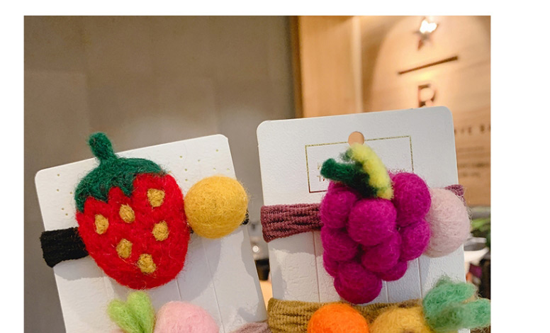 Fashion Strawberry Felt Fruit Contrast Color Children S Hair Rope,Hair Ring