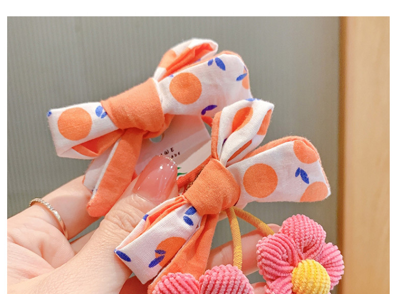 Fashion 1 Pair Of Korean Pink Flowers Flower Bow Contrast Color Children S Hair Rope,Hair Ring