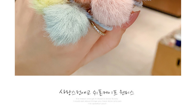 Fashion Pink Orange Double Ball Hair Rope [1 Pair] Children S Hair Rope With Plush Ball Hitting Color,Hair Ring