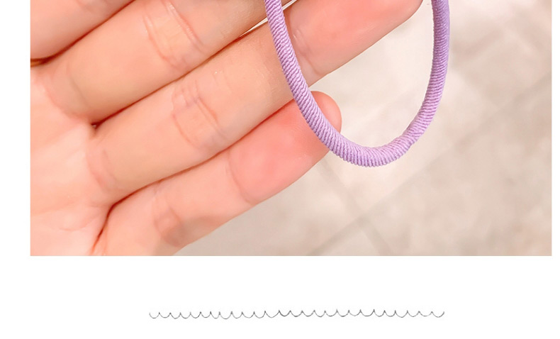 Fashion Purple+blue Yarn Bow Contrast Color Children S Hair Rope,Hair Ring