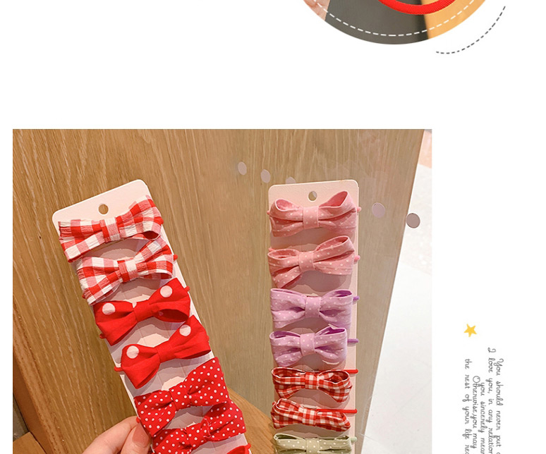 Fashion Red And White Grid [1 Pair] Checkered Polka Dot Printed Bow Hair Rope,Hair Ring