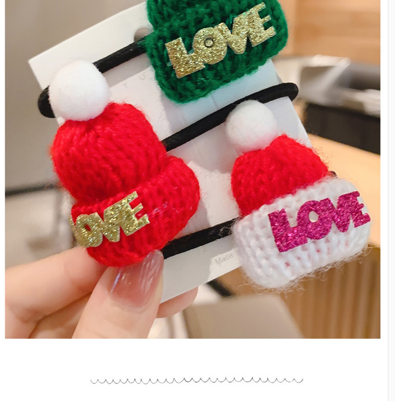Fashion Red Hat [hair Rope] Knitted Woolen Hat Letter Children S Hair Rope Hairpin,Hair Ring
