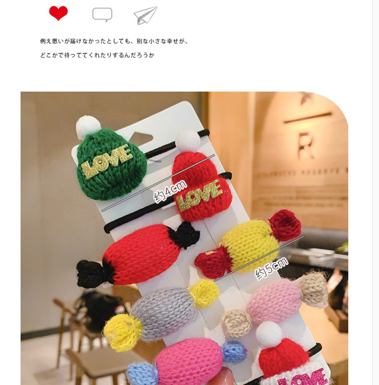 Fashion Yellow-green Hairpin Knitted Woolen Hat Letter Children S Hair Rope Hairpin,Hairpins