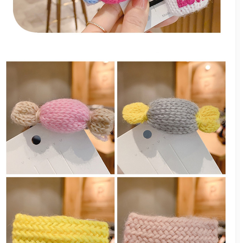 Fashion Khaki Hairpin Knitted Woolen Hat Letter Children S Hair Rope Hairpin,Hairpins