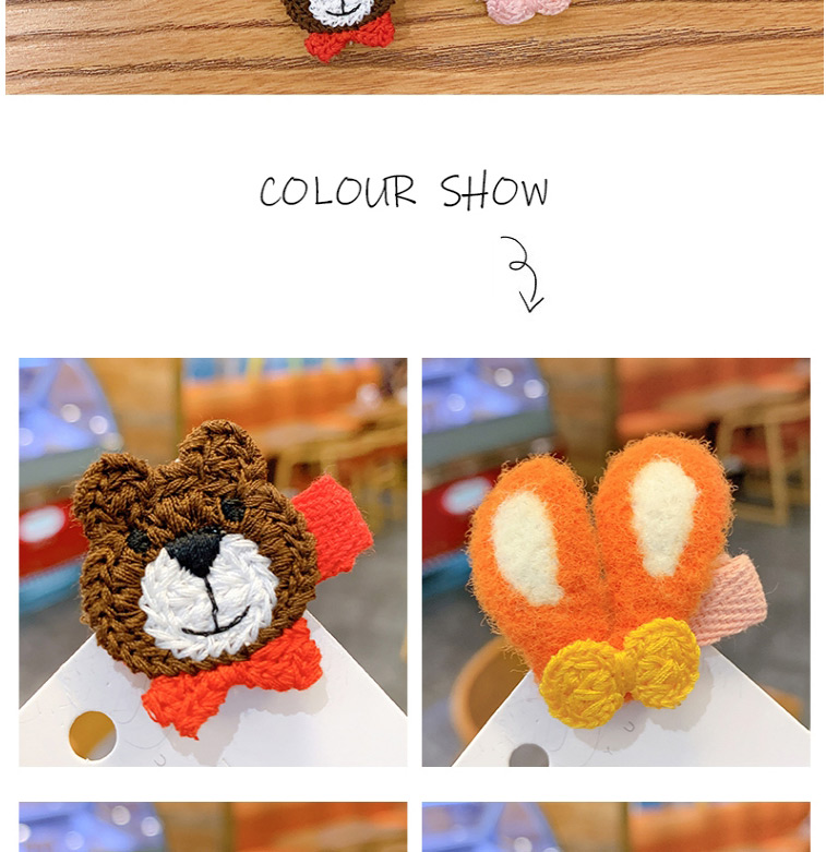 Fashion Purple Rabbit Ears Knitted Animal Rabbit Ears Hit Color Children Hairpin,Hairpins