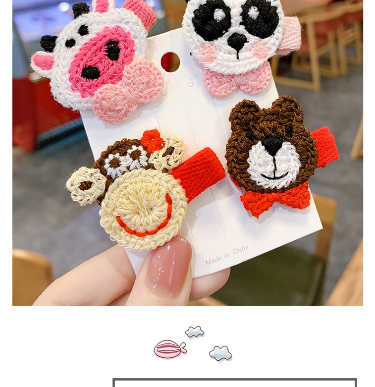 Fashion Little Fox Knitted Animal Rabbit Ears Hit Color Children Hairpin,Hairpins