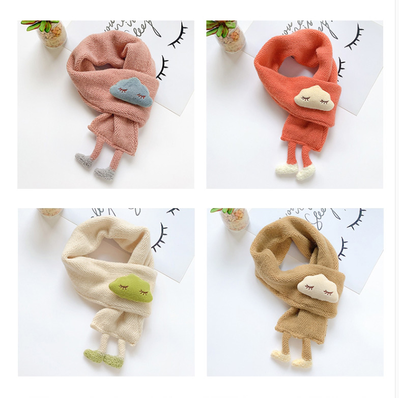 Fashion Little Feet Bib [orange Pink] Yunduo Little Feet Knitted Children Scarf,knitting Wool Scaves
