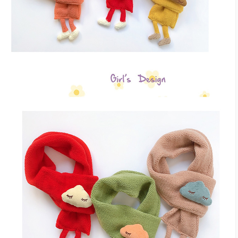 Fashion Little Feet Bib [korean Pink] Yunduo Little Feet Knitted Children Scarf,knitting Wool Scaves