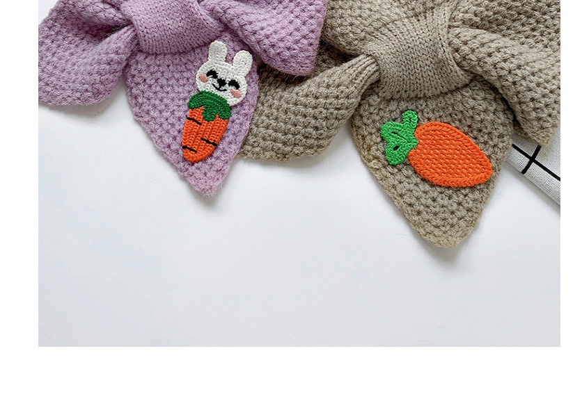 Fashion Little White Rabbit [purple] Animal Bowknot Children S Knitted Wool Scarf,knitting Wool Scaves