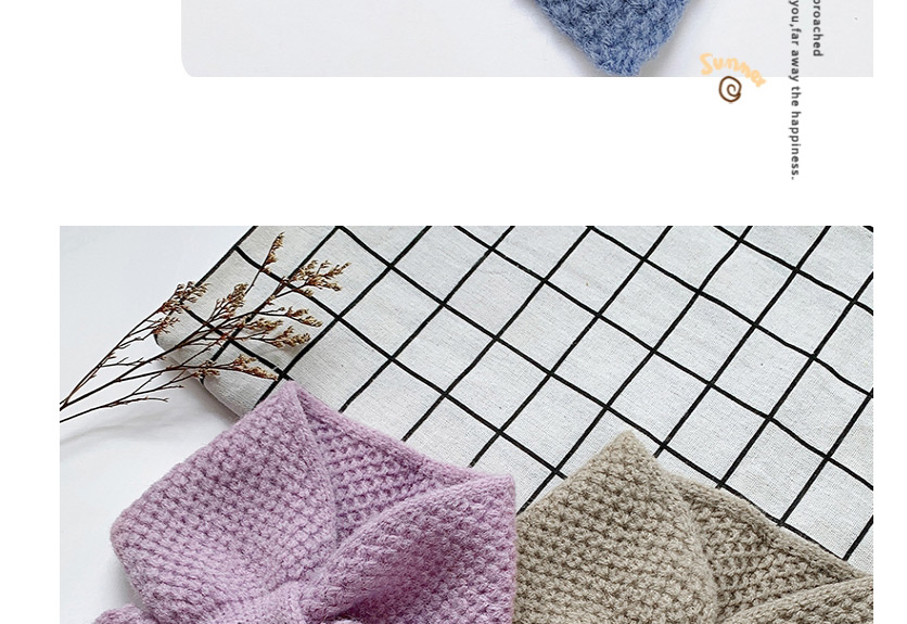 Fashion Little White Rabbit [purple] Animal Bowknot Children S Knitted Wool Scarf,knitting Wool Scaves