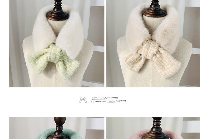 Fashion Korean Pink Plush Stitching Cross Children Scarf,knitting Wool Scaves