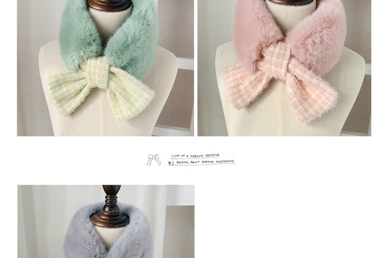 Fashion Korean Pink Plush Stitching Cross Children Scarf,knitting Wool Scaves