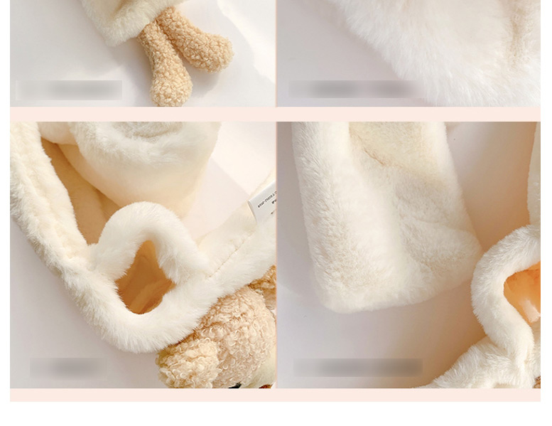 Fashion Bear [pink] Bear Doll Plush Thickened Children S Scarf,knitting Wool Scaves