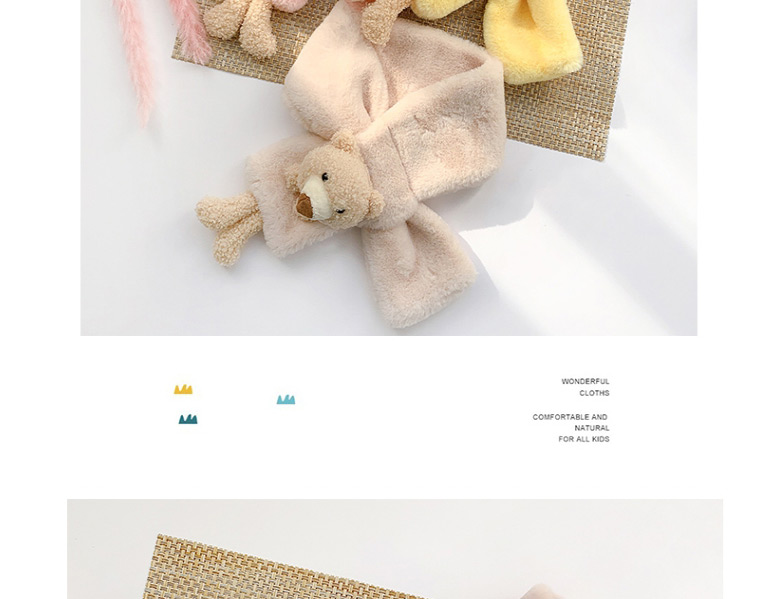 Fashion Little Bear【gray】 Bear Doll Plush Thickened Children S Scarf,knitting Wool Scaves