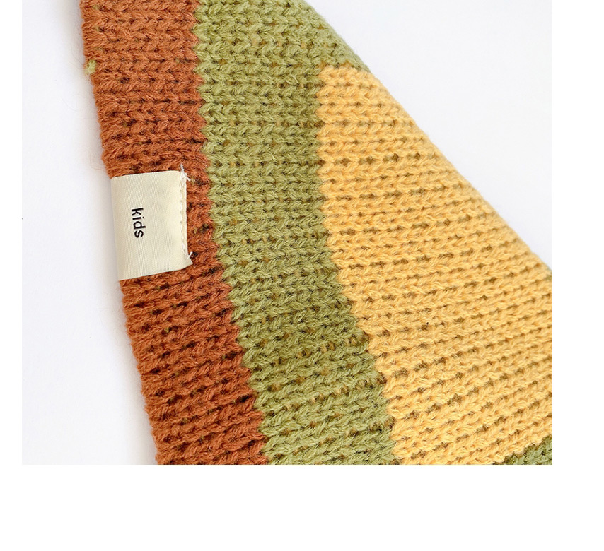 Fashion Orange Woolen Knitted Geometric Shape Contrast Thickening Children S Scarf,knitting Wool Scaves