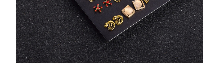 Fashion Color Mixing Diamond Flower Pearl Geometric Earring Set,Jewelry Sets