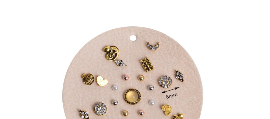 Fashion Color Mixing Diamond Heart Shaped Geometric Alloy Stud Earring Set,Jewelry Sets