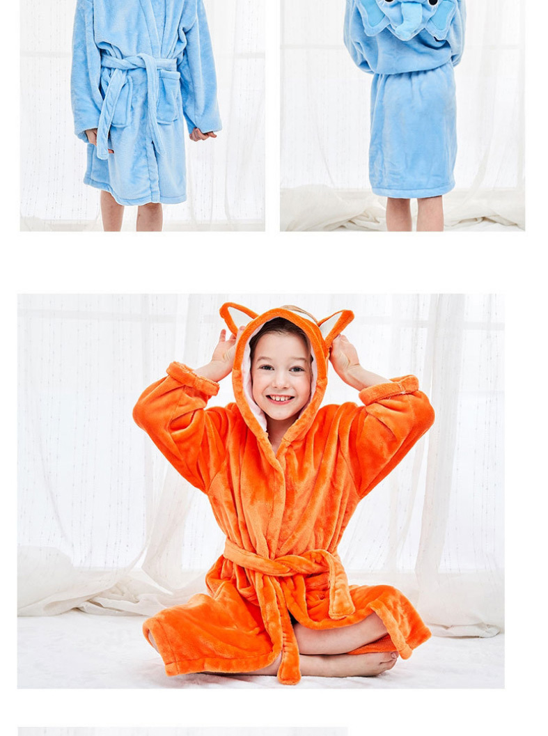 Fashion Fox Nightgown Childrens Flannel Nightgown With Hooded Animal Belt,SLEEPWEAR & UNDERWEAR
