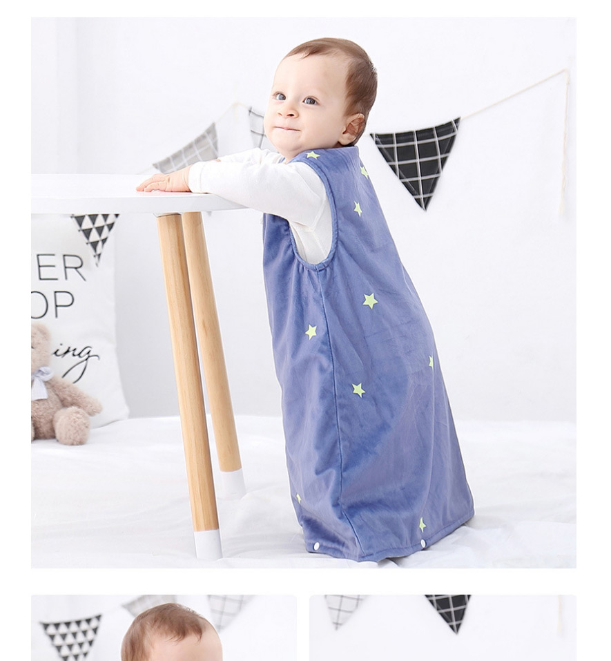 Fashion Dark Blue Star Nightdress Animal Print Childrens Home Wear Sleeveless Baby Nightdress Set,SLEEPWEAR & UNDERWEAR