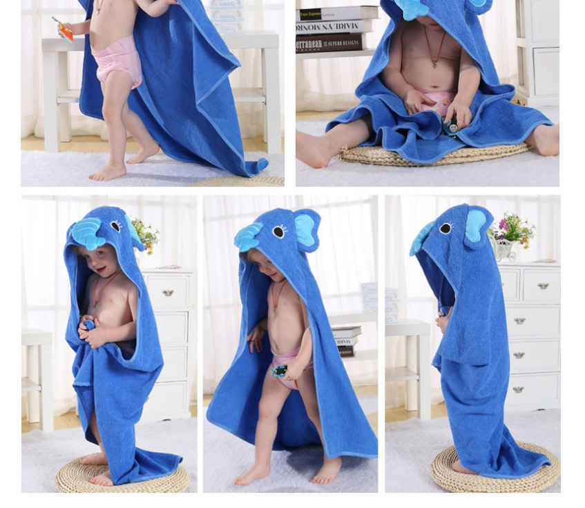 Fashion Blue Elephant Shawl Animal Childrens Bathrobe Cloak,Kids Clothing