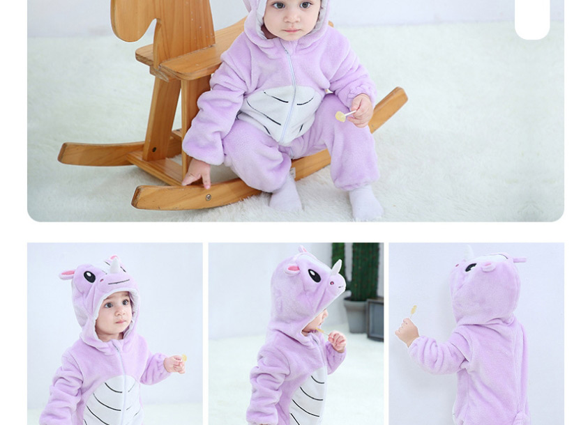 Fashion [zipper Style] Brown Lion Animal Color Contrast Baby One-piece Romper,Kids Clothing